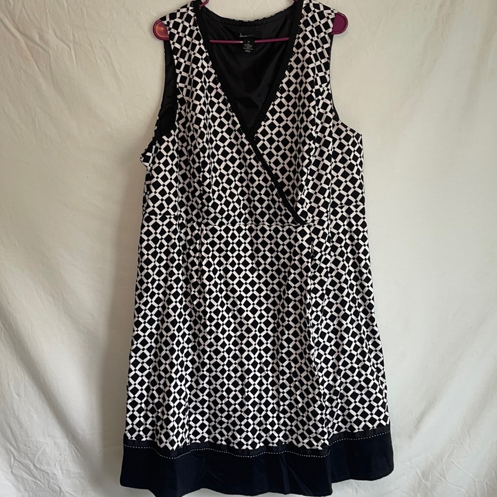 Lane Bryant Ribbon Dress, WOMANS, Black&White, Size 28